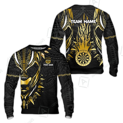 Custom Darts Team Jersey, Black Panther Forever Darts Jersey Polo Quarter-Zip Shirts, Custom Darts Uniforms Jerseys