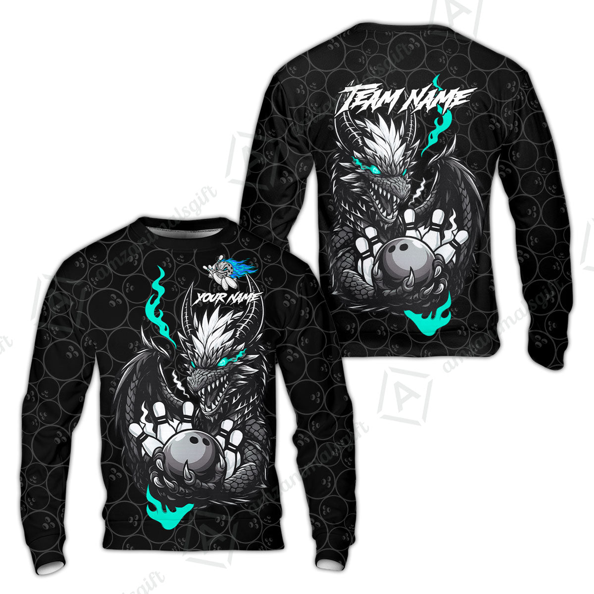 Custom Badass Dragon Bowling Jersey Polo Shirt, Custom Badass Dragon Bowling Team Shirt For Players With Name & Team Name