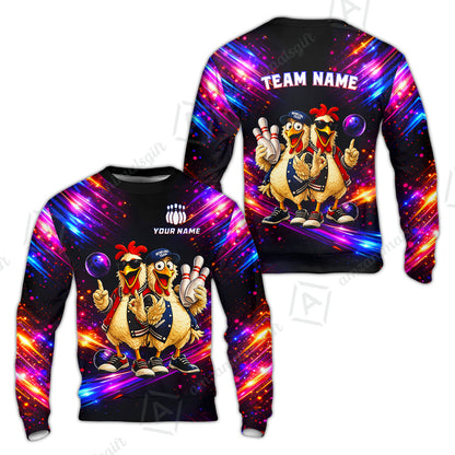 Custom Bowling Jersey Polo Shirt, Cool Roosters Bowling, Custom Bowling Jersey Team Shirt For Players With Name & Team Name