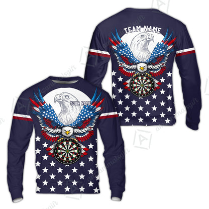 Custom Darts Jersey Polo Shirt, American Eagle, Custom Dart Jersey Team Shirt For Players With Name & Team Name