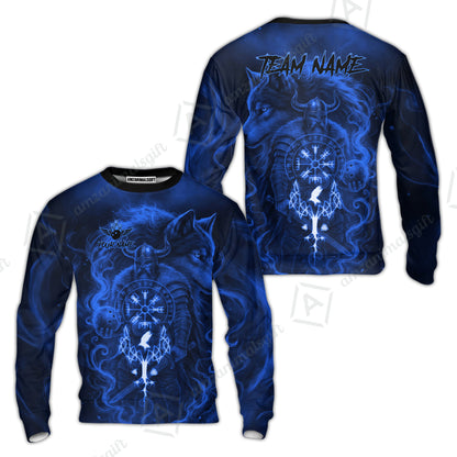 Customized Bowling Unisex Polo Shirt, Bowling Viking Man and Wolf, Bowling Uniform - Personalized Name And Team Name