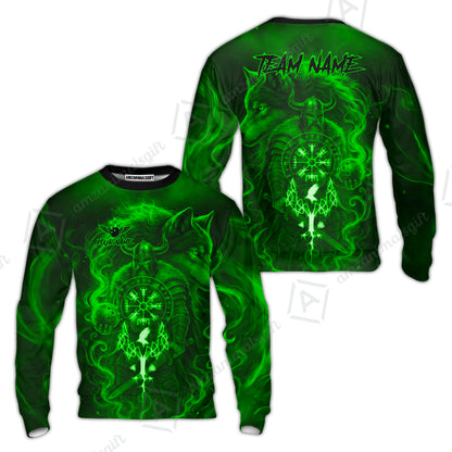 Customized Bowling Unisex Polo Shirt, Bowling Viking Man and Wolf, Bowling Uniform - Personalized Name And Team Name