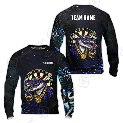Custom Darts Team Jersey, Personalized Alligator Dart Jersey Shirt For Players With Name & Team Name