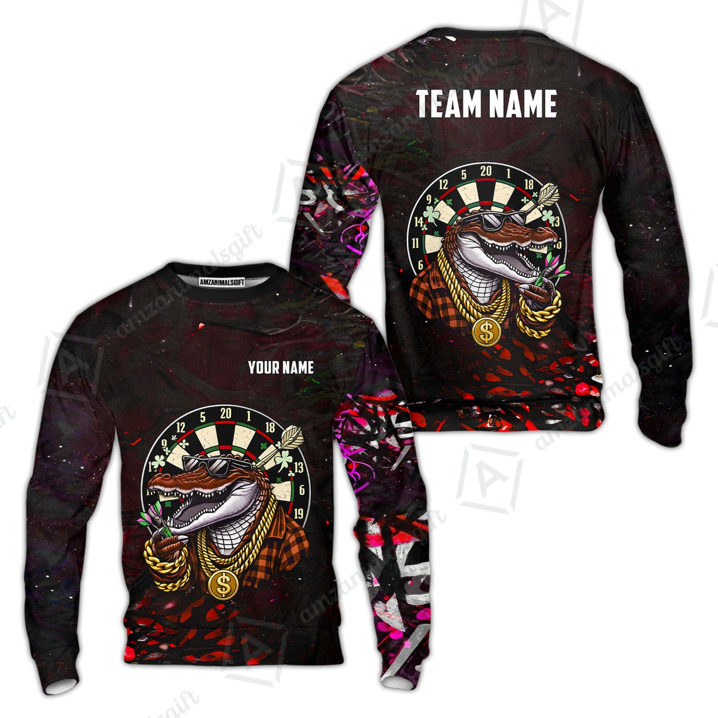 Custom Darts Team Jersey, Personalized Alligator Dart Jersey Shirt For Players With Name & Team Name