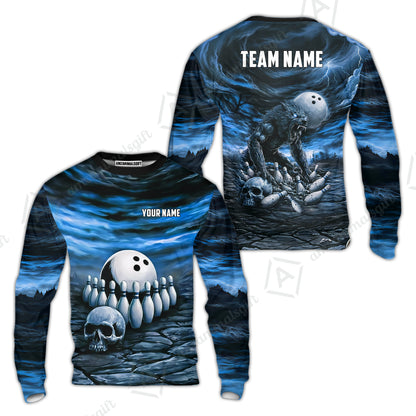 Custom Full Moon Werewolf Bowling Jersey Polo Shirt, Custom Full Moon Werewolf Bowling Jersey Team Shirt For Players With Name & Team Name
