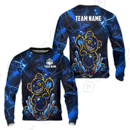 Custom Creepy Teddy Bowling Jersey Polo Shirt, Custom Creepy Teddy Bowling Jersey Team Shirt For Players With Name & Team Name