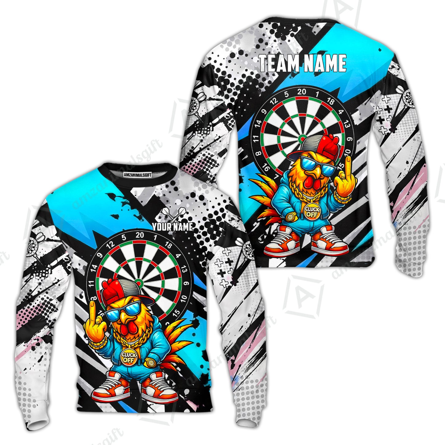 Custom Darts Team Jersey, Personalized Street Rebel Rooster Darts Polo Shirt For Players With Name & Team Name