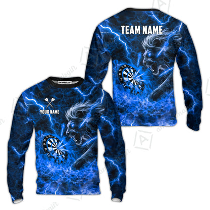 Custom Darts Team Jersey, Personalized Lightning Lion Jersey Shirt For Players With Name & Team Name