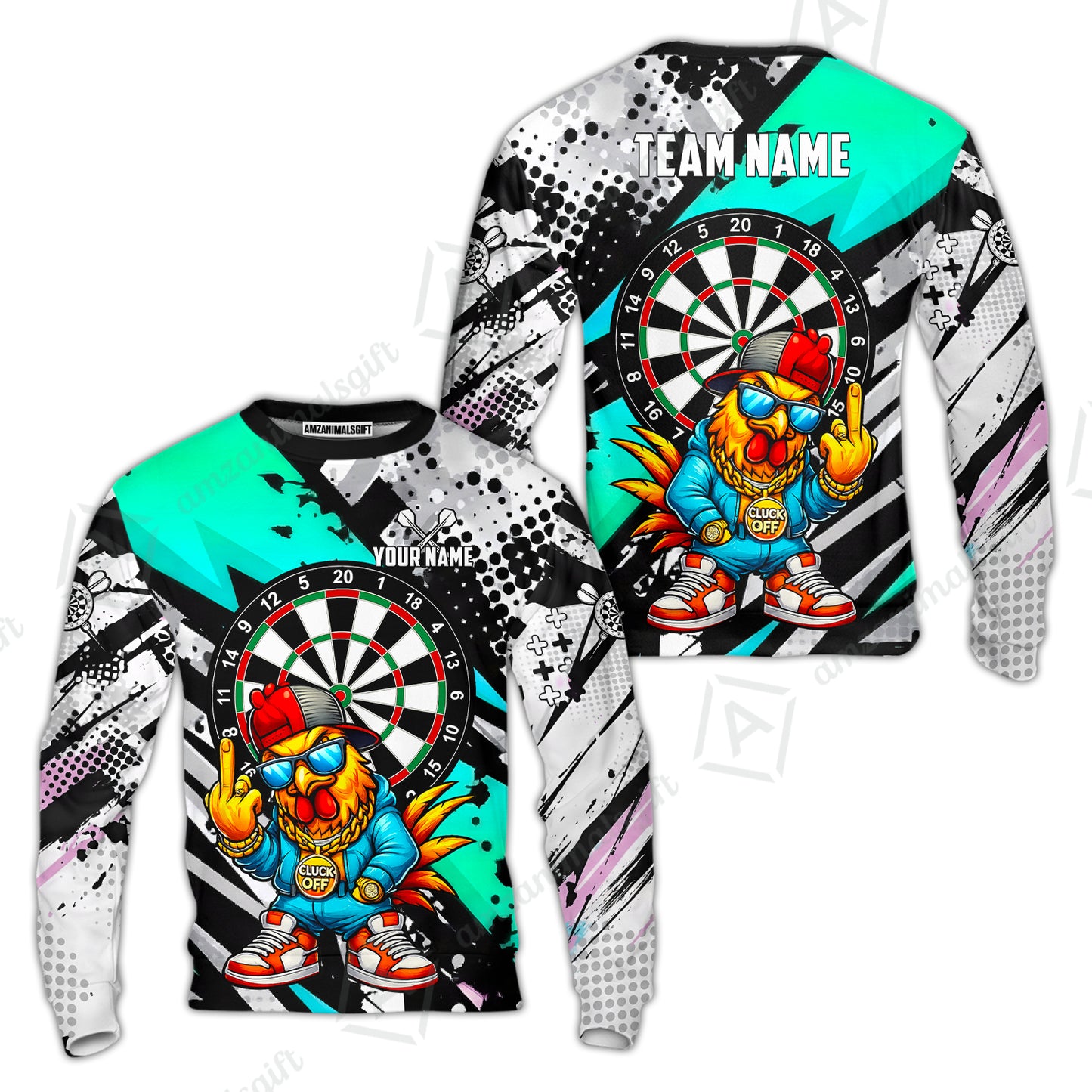 Custom Darts Team Jersey, Personalized Street Rebel Rooster Darts Polo Shirt For Players With Name & Team Name