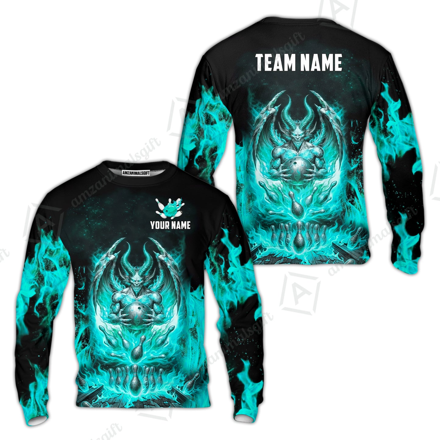 Custom Hellfire Bowling Jersey Polo Shirt, Custom Hellfire Bowling Jersey Team Shirt For Players With Name & Team Name