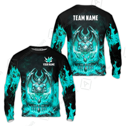 Custom Hellfire Bowling Jersey Polo Shirt, Custom Hellfire Bowling Jersey Team Shirt For Players With Name & Team Name
