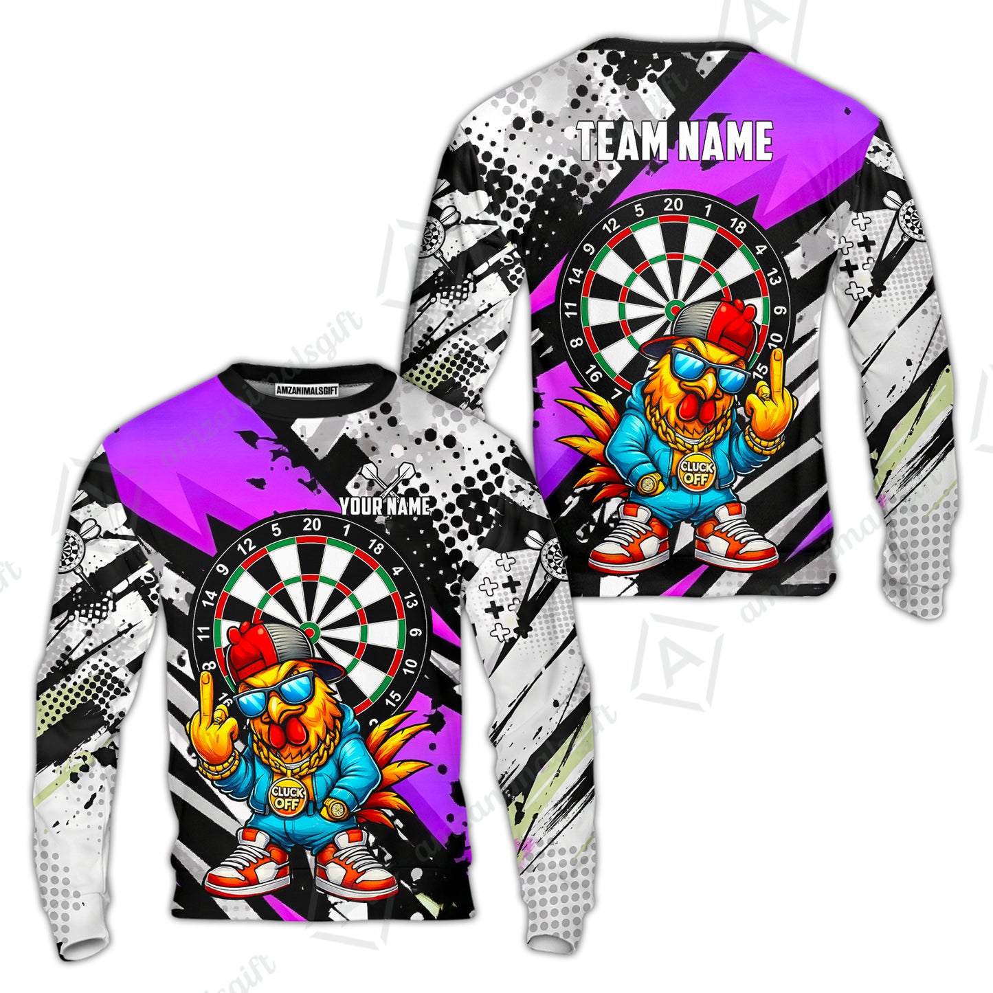 Custom Darts Team Jersey, Personalized Street Rebel Rooster Darts Polo Shirt For Players With Name & Team Name