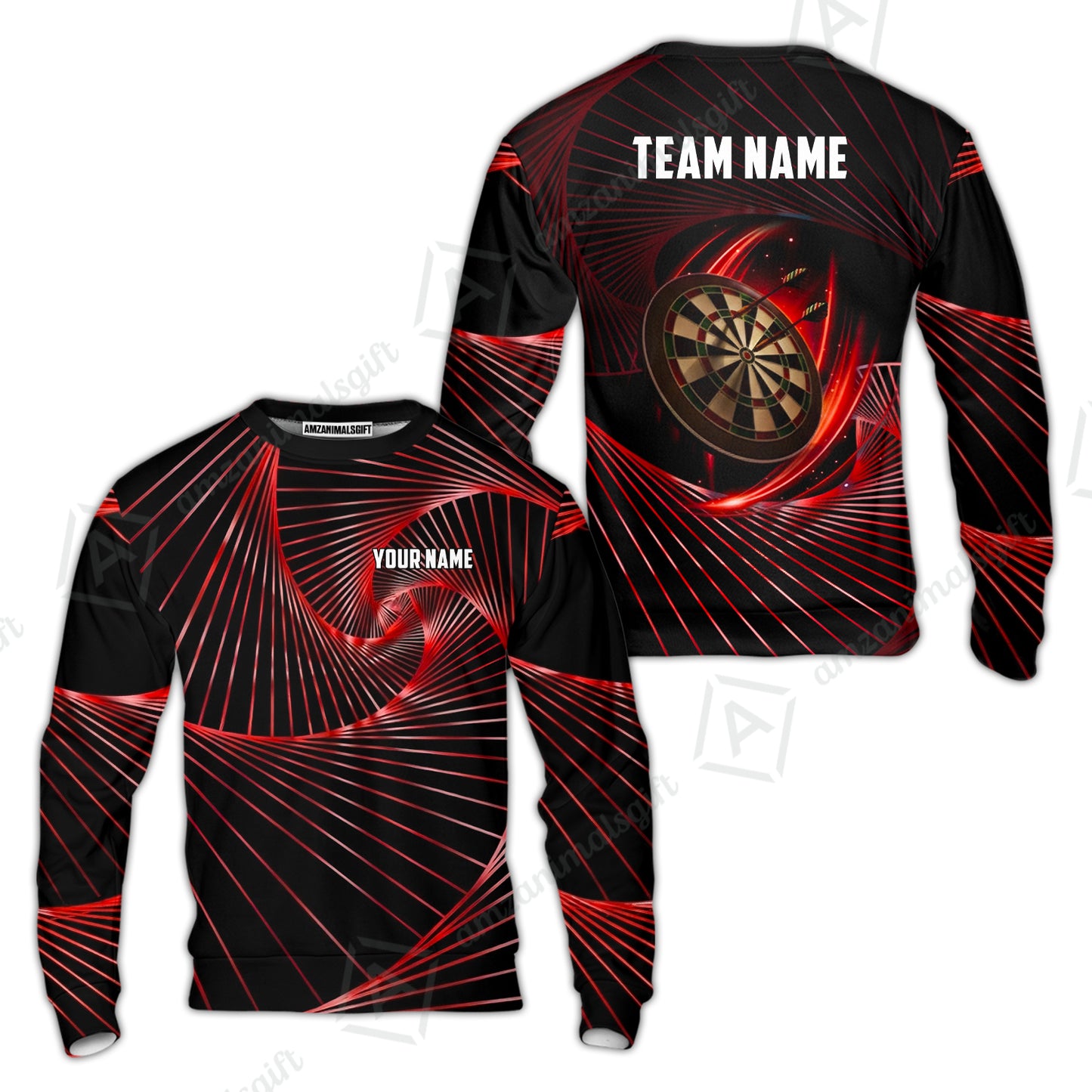 Custom Darts Team Jersey, Personalized Dark Flame Dart Polo Shirt For Players With Name & Team Name