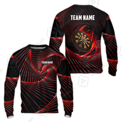 Custom Darts Team Jersey, Personalized Dark Flame Dart Polo Shirt For Players With Name & Team Name