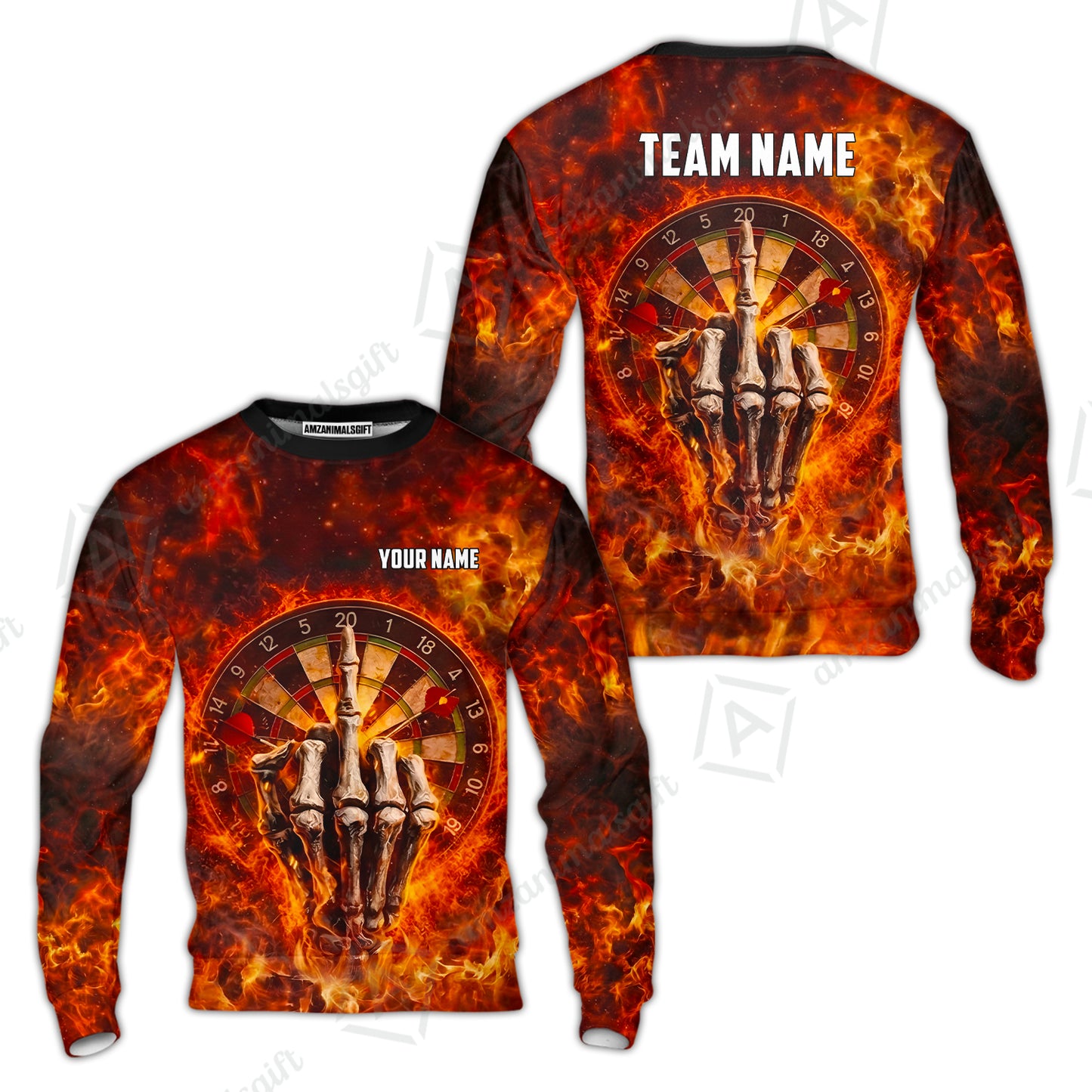 Custom Darts Team Jersey, Personalized Reaper Bullseye Dart Polo Shirt For Players With Name & Team Name
