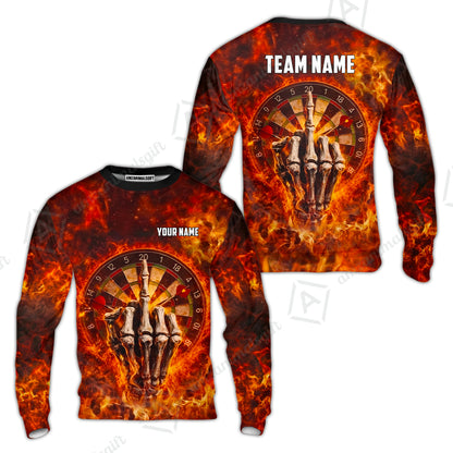 Custom Darts Team Jersey, Personalized Reaper Bullseye Dart Polo Shirt For Players With Name & Team Name