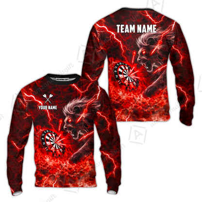 Custom Darts Team Jersey, Personalized Lightning Lion Jersey Shirt For Players With Name & Team Name