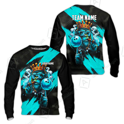 Custom Bowling Jersey Polo Shirt, Gorilla Boss King, Custom Bowling Jersey Team Shirt For Players With Name & Team Name