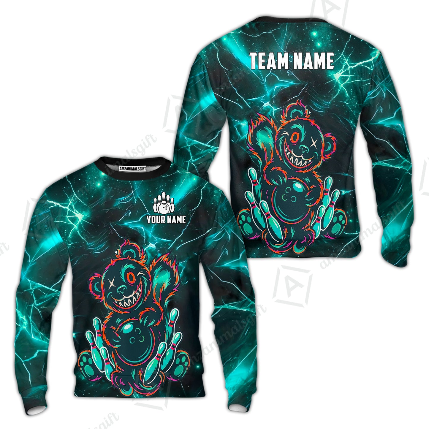 Custom Creepy Teddy Bowling Jersey Polo Shirt, Custom Creepy Teddy Bowling Jersey Team Shirt For Players With Name & Team Name