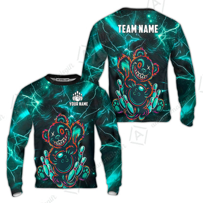 Custom Creepy Teddy Bowling Jersey Polo Shirt, Custom Creepy Teddy Bowling Jersey Team Shirt For Players With Name & Team Name