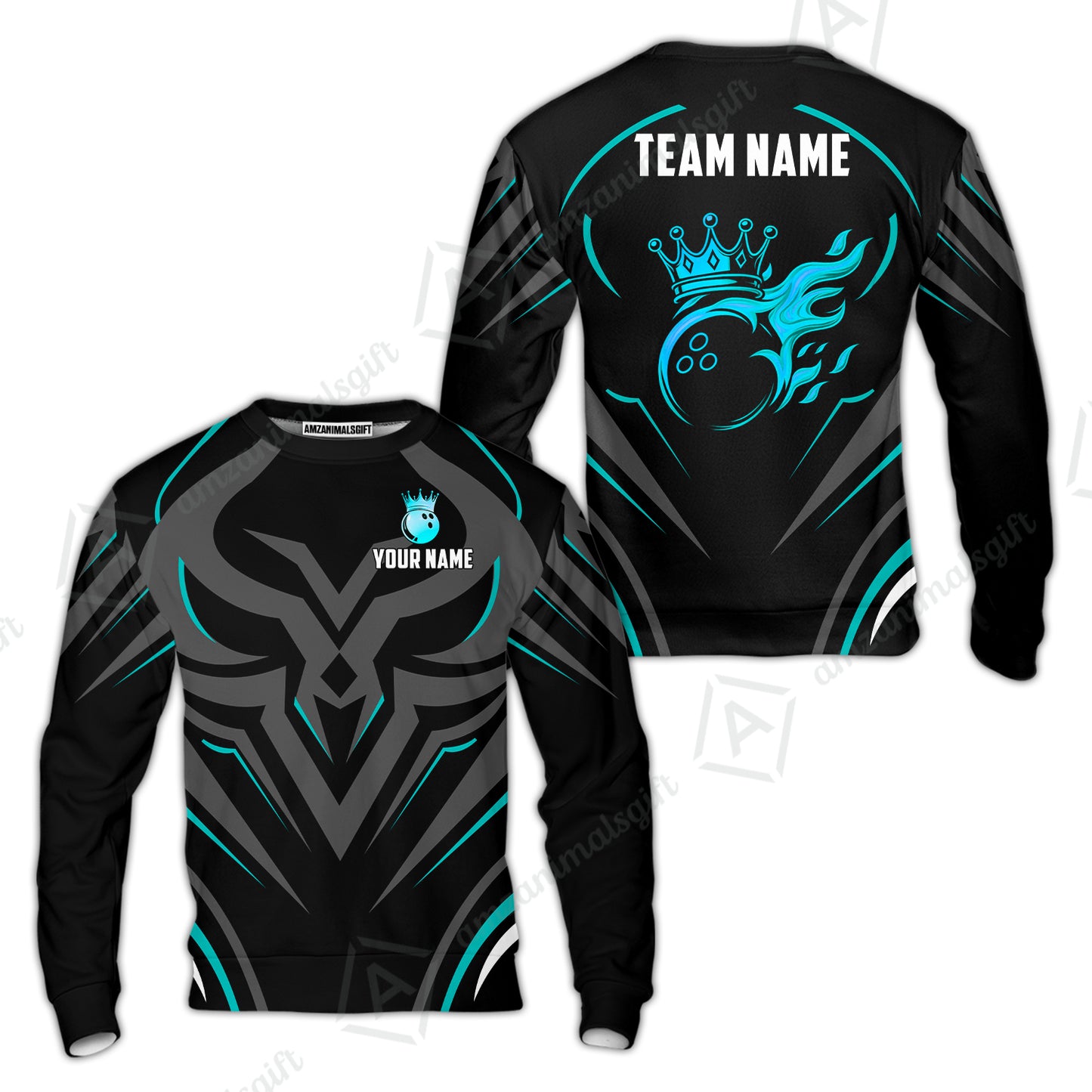 Custom Bowling Jersey Polo Shirt, Crowned Bowling Ball, Custom Bowling Jersey Team Shirt For Players With Name & Team Name