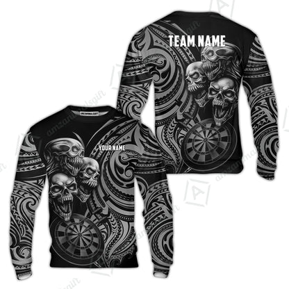 Custom Darts Team Jersey, Personalized Neon Skull Jersey Shirt For Players With Name & Team Name