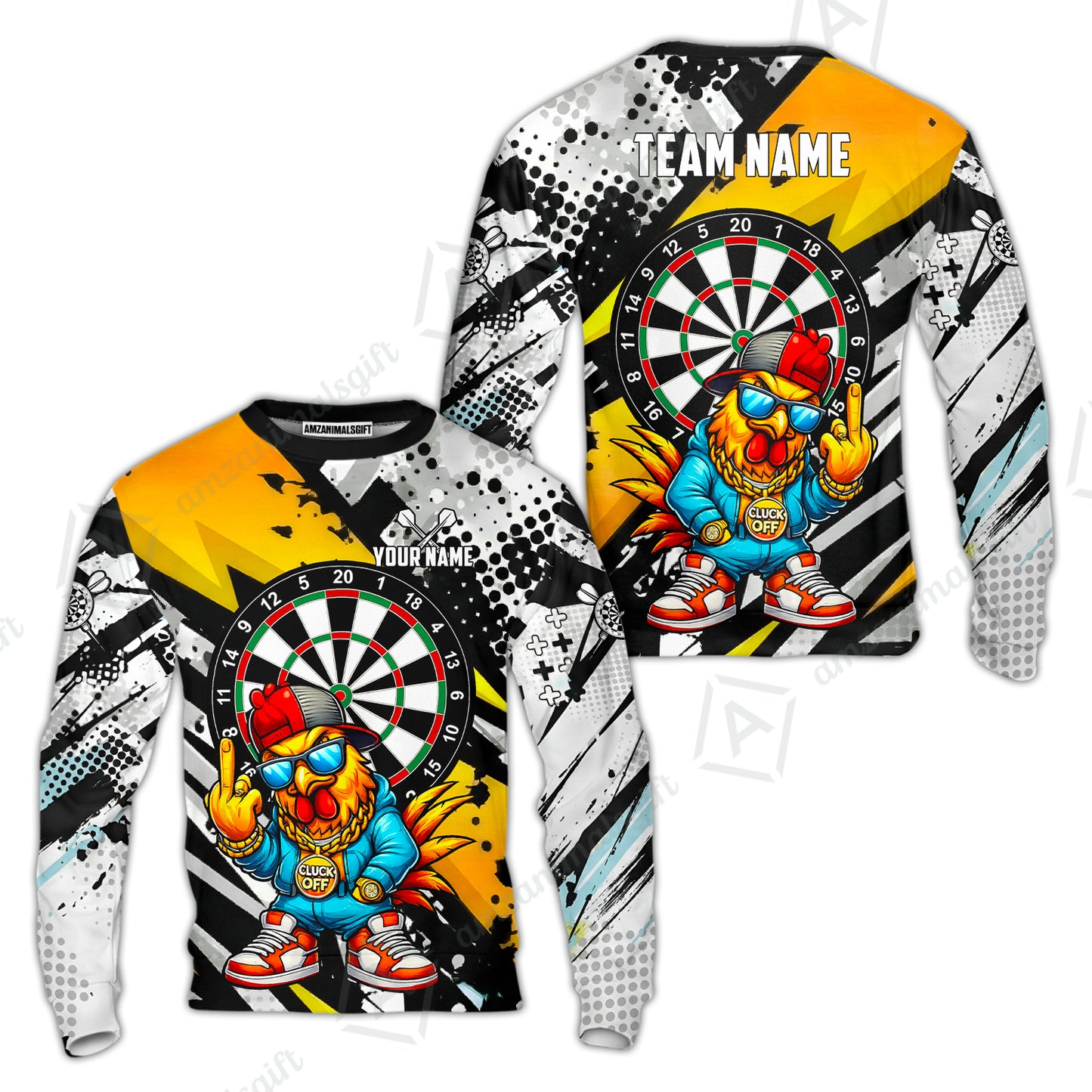 Custom Darts Team Jersey, Personalized Street Rebel Rooster Darts Polo Shirt For Players With Name & Team Name