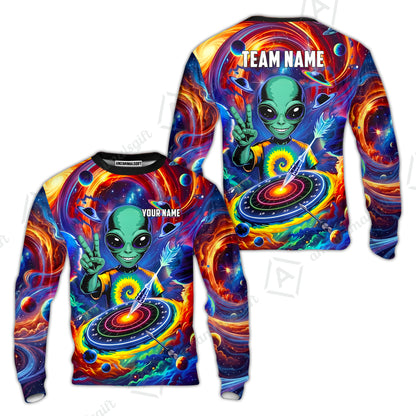 Custom Darts Team Jersey, Personalized Alien Vortex Strike Dart Polo Shirt For Players With Name & Team Name