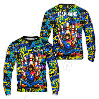 Custom Bowling Jersey Polo Shirt, Master Monkey Juggling, Custom Bowling Jersey Team Shirt For Players With Name & Team Name
