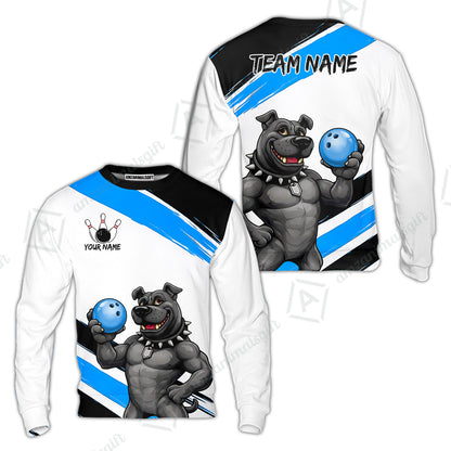 Custom Bowling Jersey Polo Shirt, Badass Dog Bowling Custom Bowling Jersey Team Shirt For Players With Name & Team Name