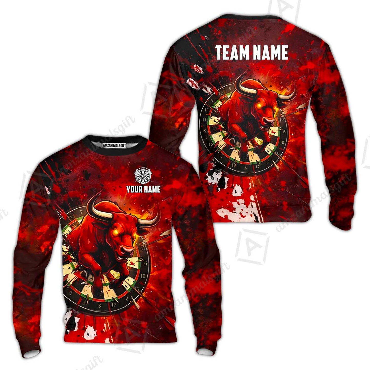 Custom Darts Team Jersey, Personalized Raging Bull Jersey Shirt For Players With Name & Team Name