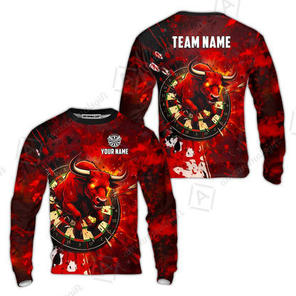 Custom Darts Team Jersey, Personalized Raging Bull Jersey Shirt For Players With Name & Team Name