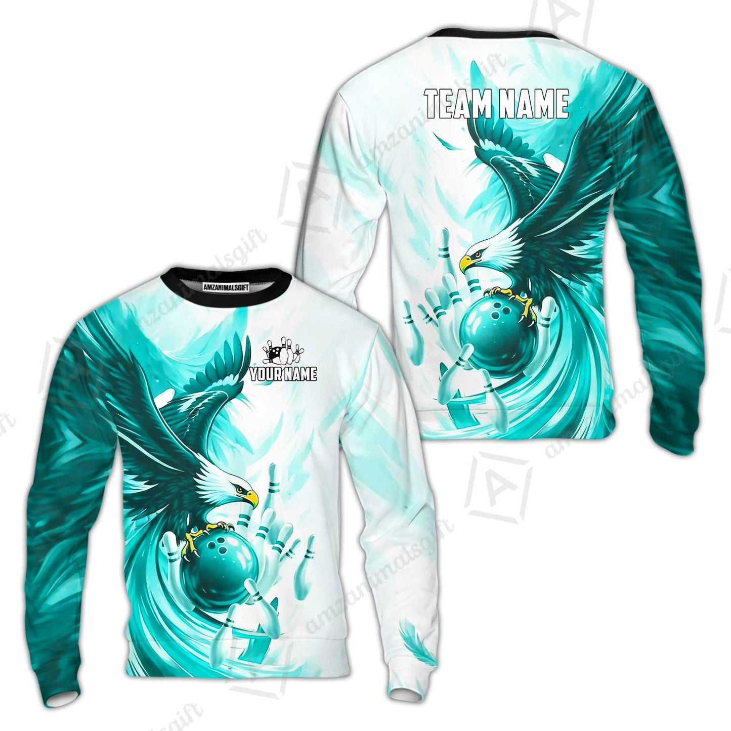 Custom Bowling Jersey Polo Shirt, Soaring Eagle, Custom Bowling Jersey Team Shirt For Players With Name & Team Name