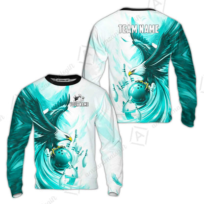 Custom Bowling Jersey Polo Shirt, Soaring Eagle, Custom Bowling Jersey Team Shirt For Players With Name & Team Name