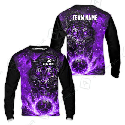 Custom Bowling Jersey Polo Shirt, Cursed Phantom Tiger, Custom Bowling Jersey Team Shirt For Players With Name & Team Name