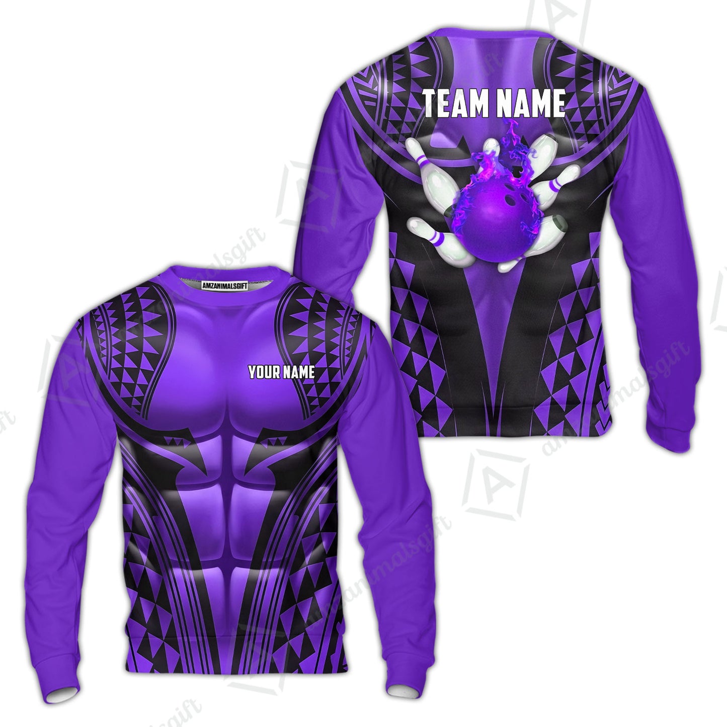 Custom Bowling Jersey Polo Shirt, Polynesian Strike, Custom Bowling Jersey Team Shirt For Players With Name & Team Name