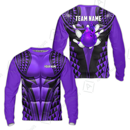 Custom Bowling Jersey Polo Shirt, Polynesian Strike, Custom Bowling Jersey Team Shirt For Players With Name & Team Name