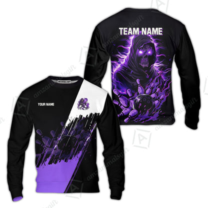 Custom Bowling Jersey Polo Shirt, Glow Reaper Bowling Custom Bowling Jersey Team Shirt For Players With Name & Team Name