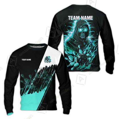 Custom Bowling Jersey Polo Shirt, Glow Reaper Bowling Custom Bowling Jersey Team Shirt For Players With Name & Team Name