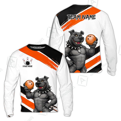 Custom Bowling Jersey Polo Shirt, Badass Dog Bowling Custom Bowling Jersey Team Shirt For Players With Name & Team Name