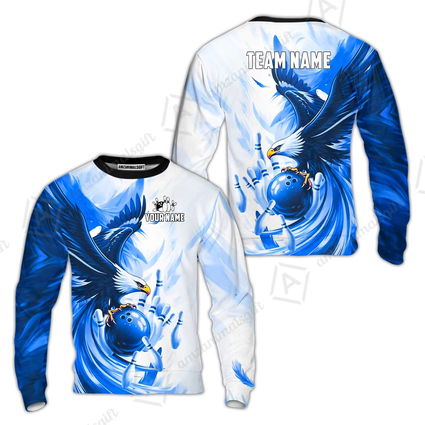 Custom Bowling Jersey Polo Shirt, Soaring Eagle, Custom Bowling Jersey Team Shirt For Players With Name & Team Name