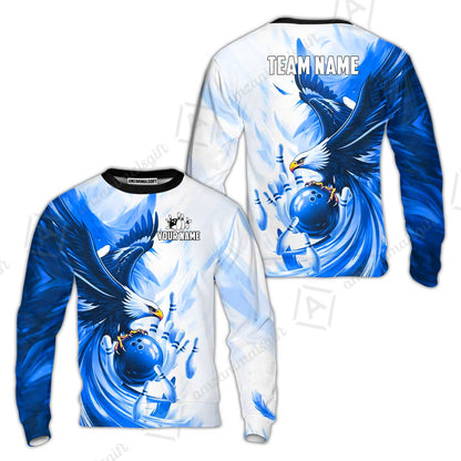 Custom Bowling Jersey Polo Shirt, Soaring Eagle, Custom Bowling Jersey Team Shirt For Players With Name & Team Name