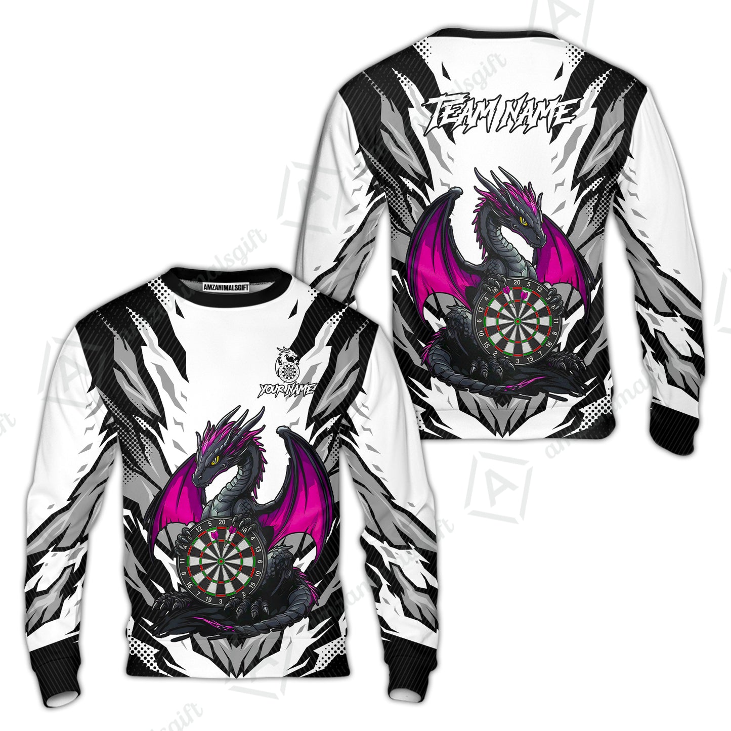 Custom Darts Team Jersey, Personalized Fantasy Dragon Dart Polo Shirt For Players With Name & Team Name