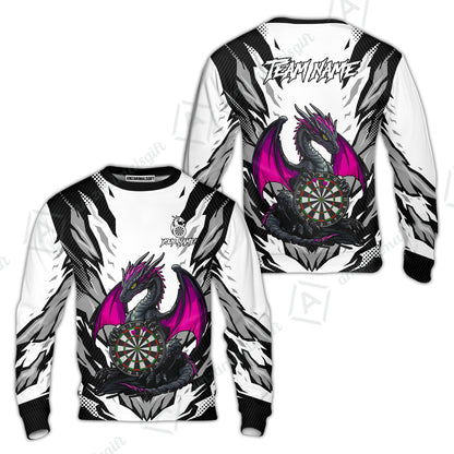 Custom Darts Team Jersey, Personalized Fantasy Dragon Dart Polo Shirt For Players With Name & Team Name