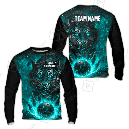 Custom Bowling Jersey Polo Shirt, Cursed Phantom Tiger, Custom Bowling Jersey Team Shirt For Players With Name & Team Name