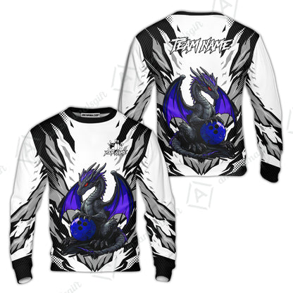 Custom Bowling Jersey Polo Shirt, Dragon Lover Custom Bowling Jersey Team Shirt For Players With Name & Team Name