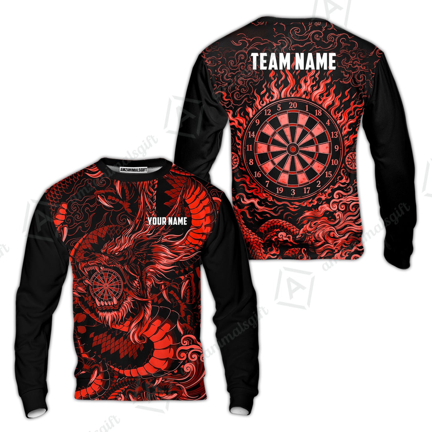 Custom Darts Jersey Polo Shirt, Dragon's Bullseye Darts, Custom Dart Jersey Team Shirt For Players With Name & Team Name