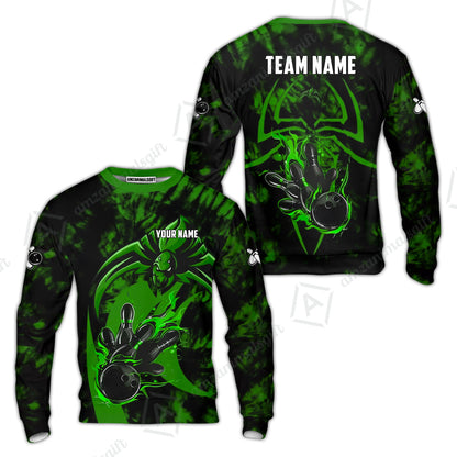 Custom Bowling Jersey Polo Shirt, Neon Venom Spider Monster, Custom Bowling Jersey Team Shirt For Players With Name and Team Name