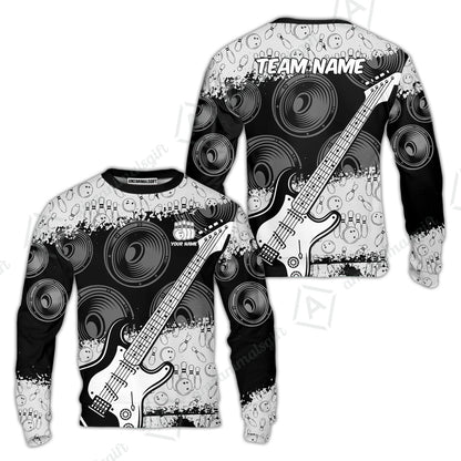 Customized Bowling Unisex Polo Shirt, Guitar Speaker Bowling, Bowling Uniform - Personalized Name Team Name For Bowlers