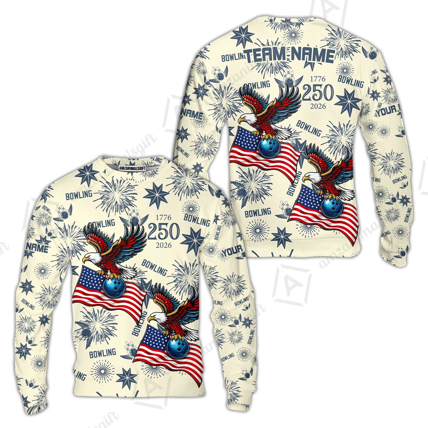 Custom Bowling Jersey Polo Shirt, USA 250 Years of Independence Bowling, Custom Bowling Jersey Team Shirt For Players With Name and Team Name